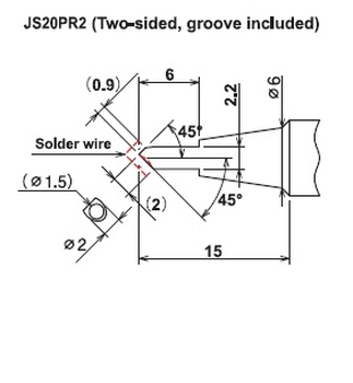 ปลายหัวแร้งซามูไร Cera cote solder tip samurai js20pr2 two sided groove included